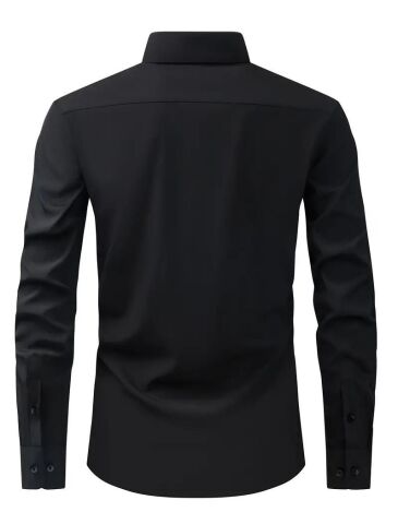 Erkek Silim Fitt Uzun Kol Gömlek Micro BGL-ST02985 SİYAH - 2XL