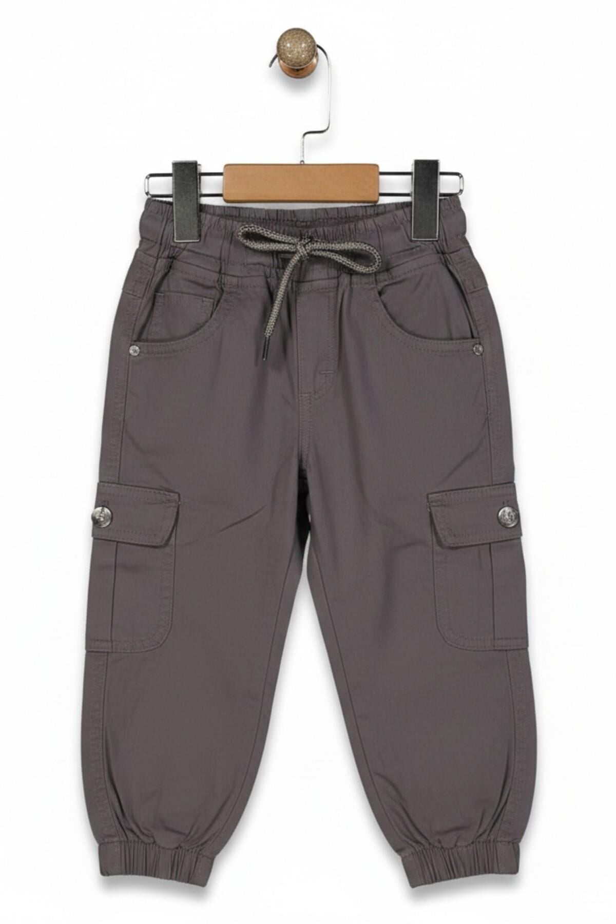 Erkek Çocuk Kanvas Kargo Cepli Paça Lastikli  Pantolon BGL-ST05216