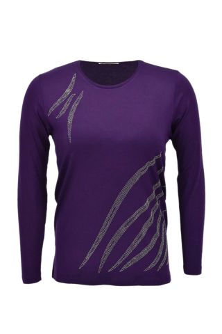 Kadın Uzun Kol Taşlı Bluz BGL-ST03786