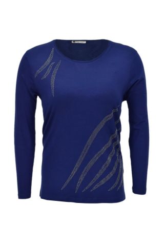 Kadın Uzun Kol Taşlı Bluz BGL-ST03786