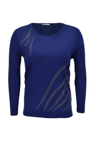 Kadın Uzun Kol Taşlı Bluz BGL-ST03786