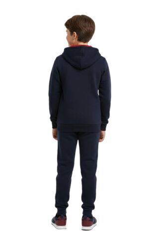 Erkek Çocuk Kapüşonlu Fermuarlı 3 İplik Eşofman Takım BGL-ST05053 LACİVERT - 16 YAŞ
