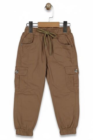 Erkek Çocuk Kanvas Kargo Cepli Paça Lastikli  Pantolon BGL-ST05216 CAMEL - 14 YAŞ