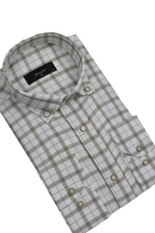 Erkek Ekose Klasik Uzun Kol Gömlek Waffle BGL-ST02986