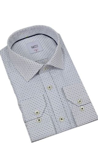 Erkek Puantiyeli Slim Fitt Uzun Kol Gömlek 2403 BGL-ST04376