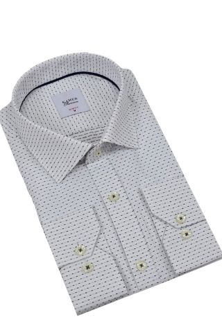 Erkek Puantiyeli Slim Fitt Uzun Kol Gömlek 2403 BGL-ST04376