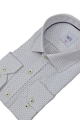 Erkek Puantiyeli Slim Fitt Uzun Kol Gömlek 2403 BGL-ST04376