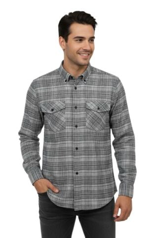 Erkek Kışlık Çift Cep Kapaklı Gömlek BGL-ST04931