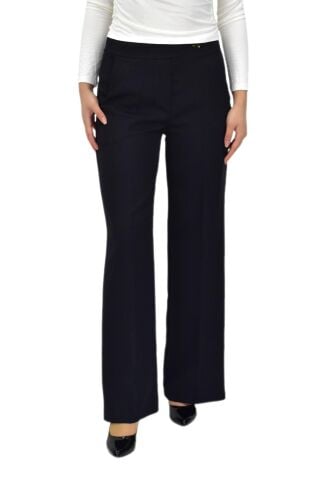 Kadın Bol Paça Beli Lastikli Kumaş Pantolon BGL-ST04322