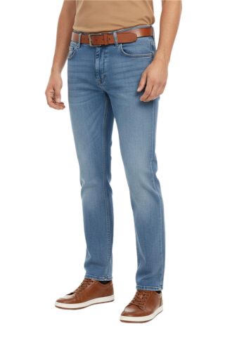 Erkek Büyük Beden Regular Kalıp Jeans Pantolon 320 BGL-ST05159 İNDİGO - 48