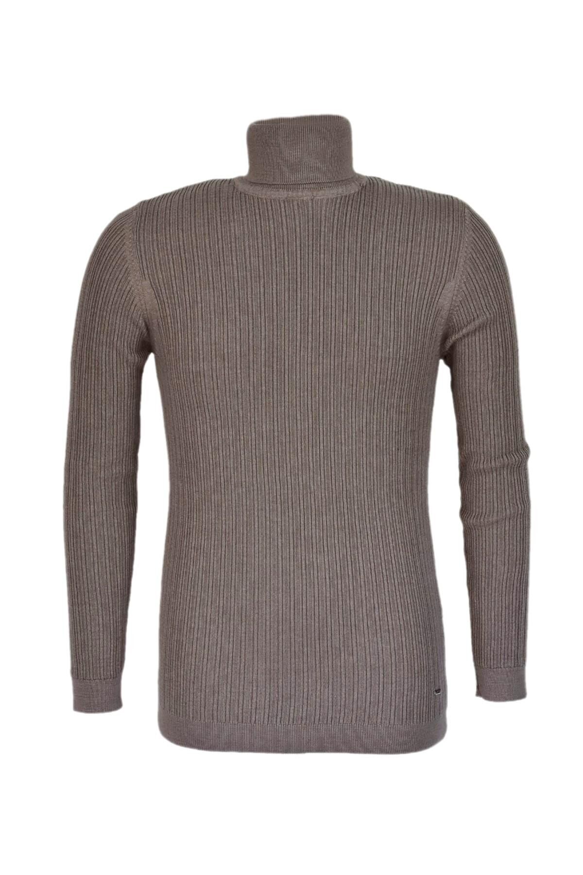 Erkek Spor Balıkçı Yaka Kazak R22897 BGL-ST03178 BEJ - 2XL