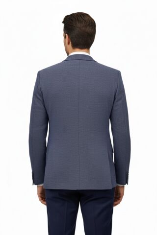 Erkek Tek Spor Ceket Çift Yırtmaçlı BGL-ST04980 İNDİGO - 56