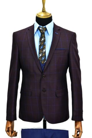Erkek Bordo Kombinli Takım Elbise VPO-5118 BORDO - 52