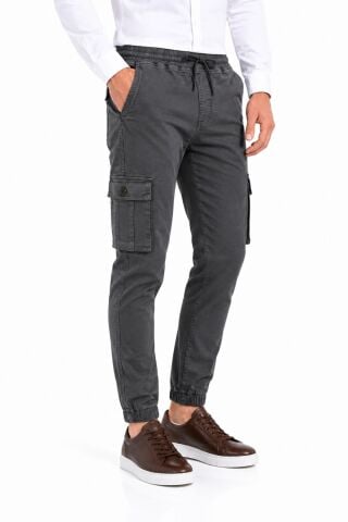 Erkek Kanvas Kargo Cepli Bel Paça Lastikli Pantolon BGL-ST05472 GRİ - 31/34
