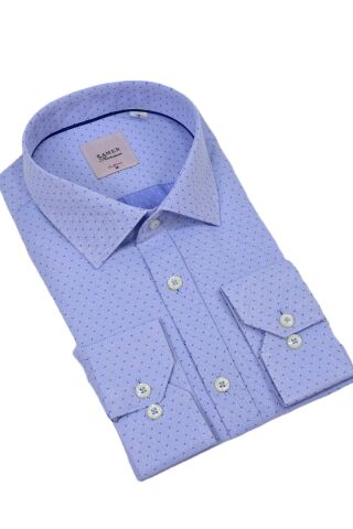 Erkek Puantiyeli Slim Fitt Uzun Kol Gömlek 2382 BGL-ST04377