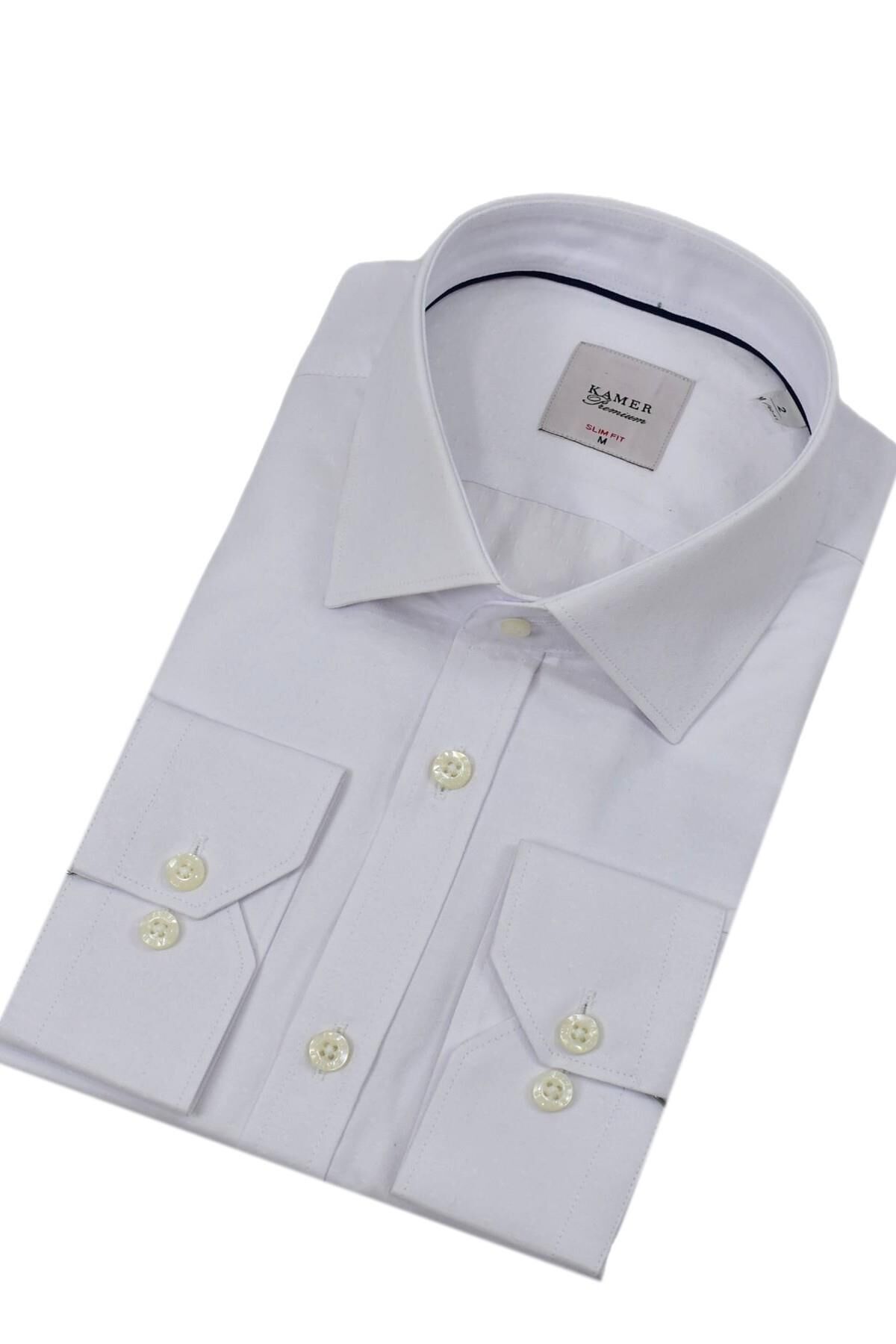 Erkek Puantiyeli Slim Fitt Uzun Kol Gömlek 2382 BGL-ST04377