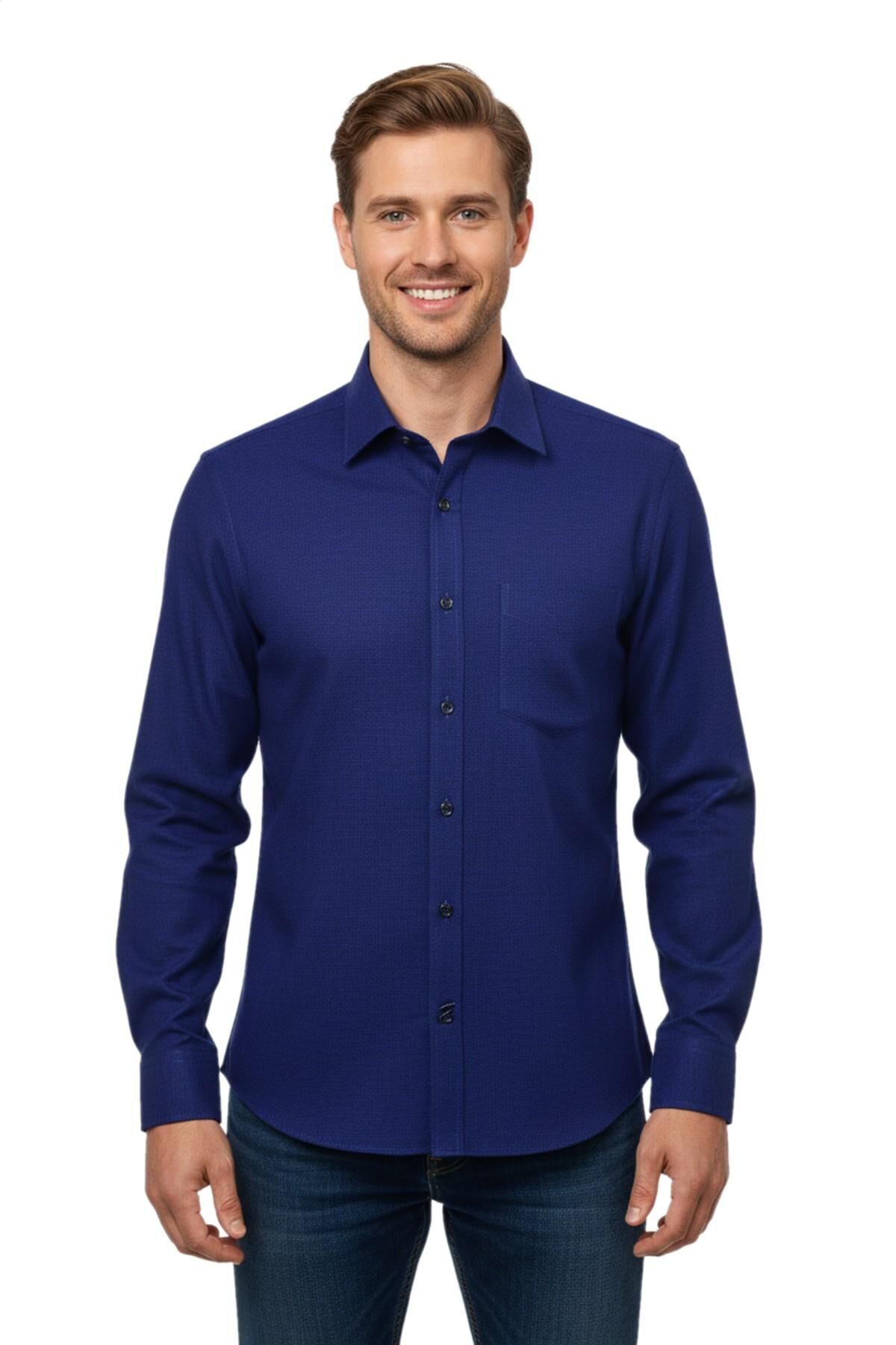 Erkek Kışlık Uzun Kol Tek Cepli Gömlek 3543 BGL-ST04806
