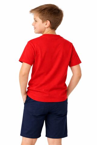 Türk Bayraklı Kız Erkek Çocuk Penye Tshirt BGL-ST05507 BEYAZ - 8 YAŞ