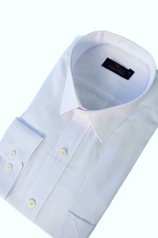 Erkek Büyük Beden Silim Fit Uzun Kol Armürlü Gömlek BGL-ST03068 BEYAZ - 4XL