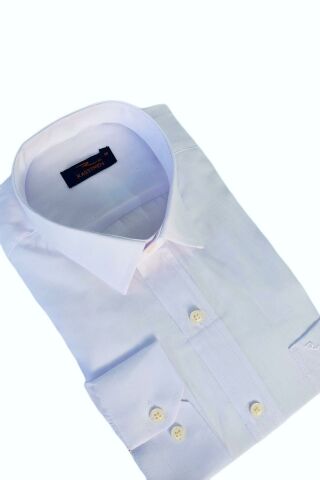 Erkek Büyük Beden Silim Fit Uzun Kol Armürlü Gömlek BGL-ST03068 BEYAZ - 4XL