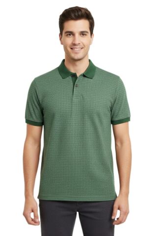 Erkek Polo Yaka Jakarlı T-sıhırt 2063 BGL-ST00533 KIRMIZI - S