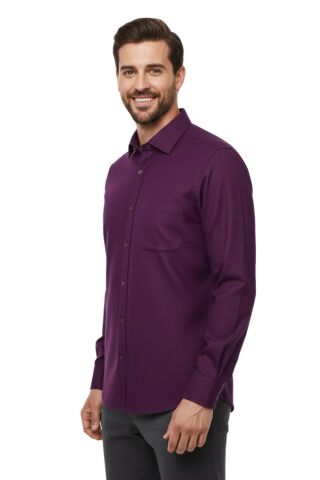 Erkek Kışlık Uzun Kol Tek Cepli Gömlek 3543 BGL-ST04806 BORDO - XL