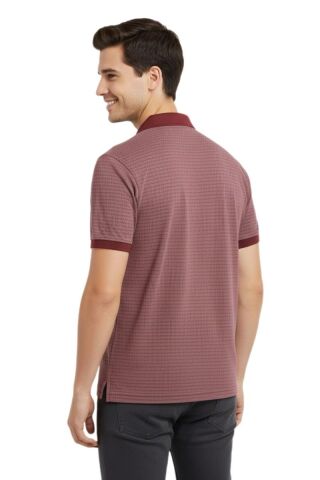 Erkek Polo Yaka Jakarlı T-sıhırt 2063 BGL-ST00533 KIRMIZI - S