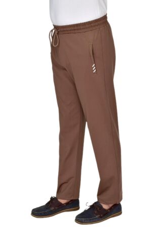 Erkek Rahat Kesim Düz Paça Dalgıç Kumaş Eşofman Altı BGL-ST04612 A.KAHVE - M