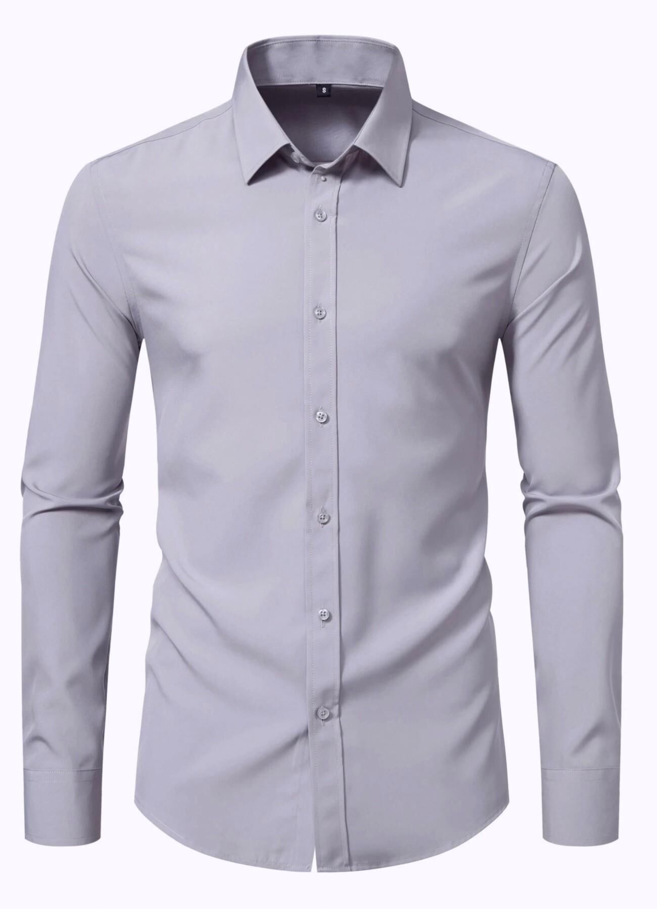 Erkek Slim Fitt Uzun Kol Gömlek 2290 BGL-ST04378 A.GRİ - S