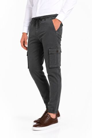 Erkek Kanvas Kargo Cepli Bel Paça Lastikli Pantolon BGL-ST05472 HAKİ - 34