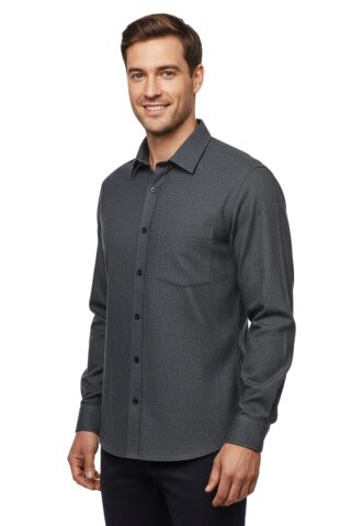 Erkek Kışlık Uzun Kol Tek Cepli Gömlek 3543 BGL-ST04806 FÜME - XL