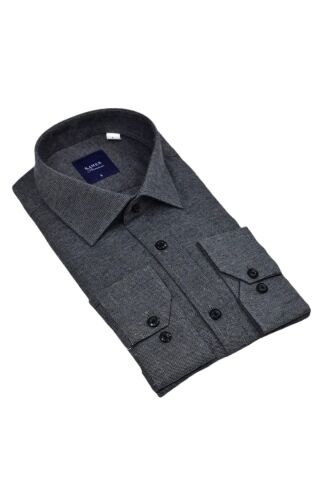 Erkek Kışlık Uzun Kol Tek Cepli Gömlek 3543 BGL-ST04806 FÜME - XL