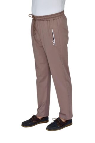 Erkek Rahat Kesim Düz Paça Dalgıç Kumaş Eşofman Altı BGL-ST04612 BEJ - L
