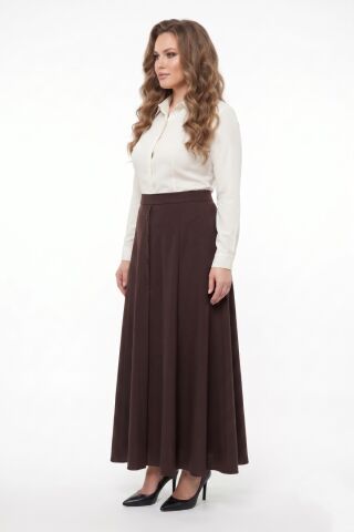 Kadın Kumaş Etek Lastikli Kemer Balık Model BGL-ST05512 KAHVE - 44