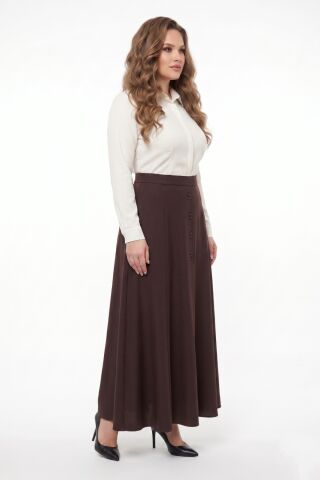 Kadın Kumaş Etek Lastikli Kemer Balık Model BGL-ST05512 KAHVE - 44