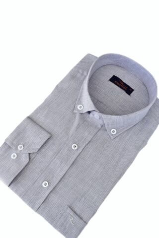 Erkek Klasik Uzun Kol Gömlek BGL-ST03070 GRİ - S