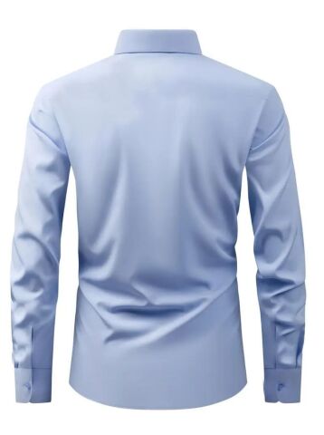 Erkek Slim Fitt Uzun Kol Gömlek 2290 BGL-ST04378 MAVİ - S
