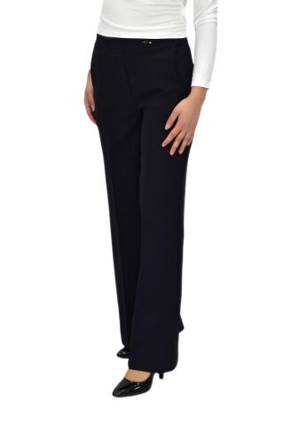 Kadın Bol Paça Beli Lastikli Kumaş Pantolon BGL-ST04322 SİYAH - 38