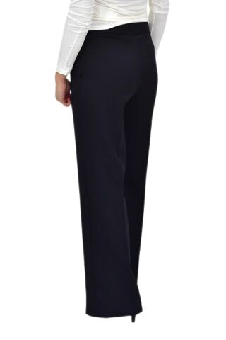Kadın Bol Paça Beli Lastikli Kumaş Pantolon BGL-ST04322 SİYAH - 38