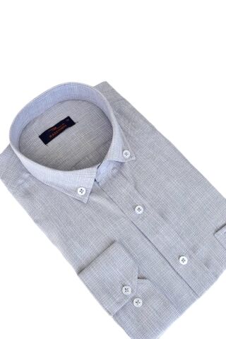 Erkek Klasik Uzun Kol Gömlek BGL-ST03070 GRİ - S