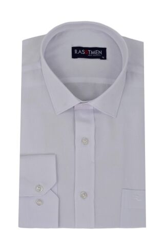 Erkek Klasik Uzun Kollu Armürlü Gömlek BGL-ST03259 BEYAZ - M