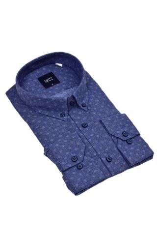 Erkek Kışlık Uzun Kol Tek Cepli Gömlek 3565 BGL-ST04807 İNDİGO - L