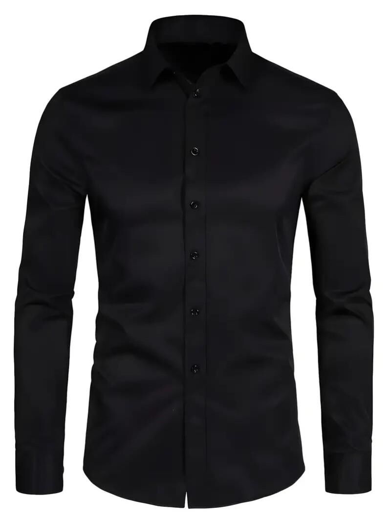 Erkek Slim Fitt Uzun Kol Gömlek 2290 BGL-ST04378 SİYAH - S