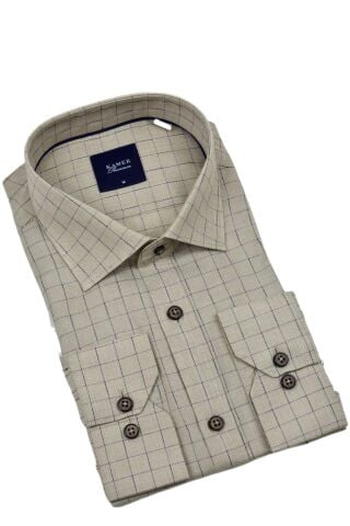 Erkek Klasik Uzun Kol Ekose Gömlek 3701 BGL-ST04391