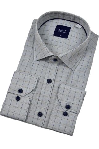 Erkek Klasik Uzun Kol Ekose Gömlek 3701 BGL-ST04391