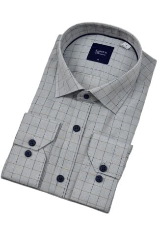 Erkek Klasik Uzun Kol Ekose Gömlek 3701 BGL-ST04391