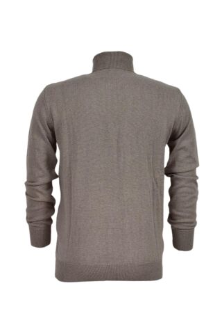 Erkek Spor Düz Balıkçı Yaka Kazak R21010 BGL-ST03179 BEJ - XL