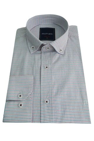Erkek Gömlek Slim Fitt Puantiyeli Rehalli BGL-ST00803 YEŞİL - S