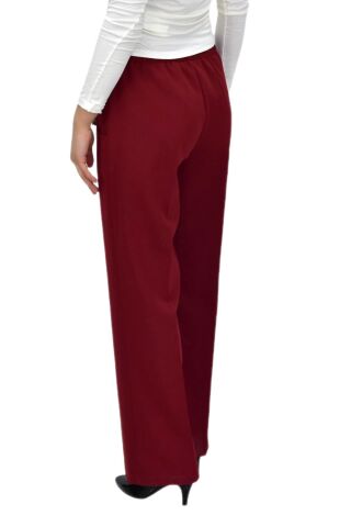 Kadın Bol Paça Beli Lastikli Kumaş Pantolon BGL-ST04322 KİREMİT - 50