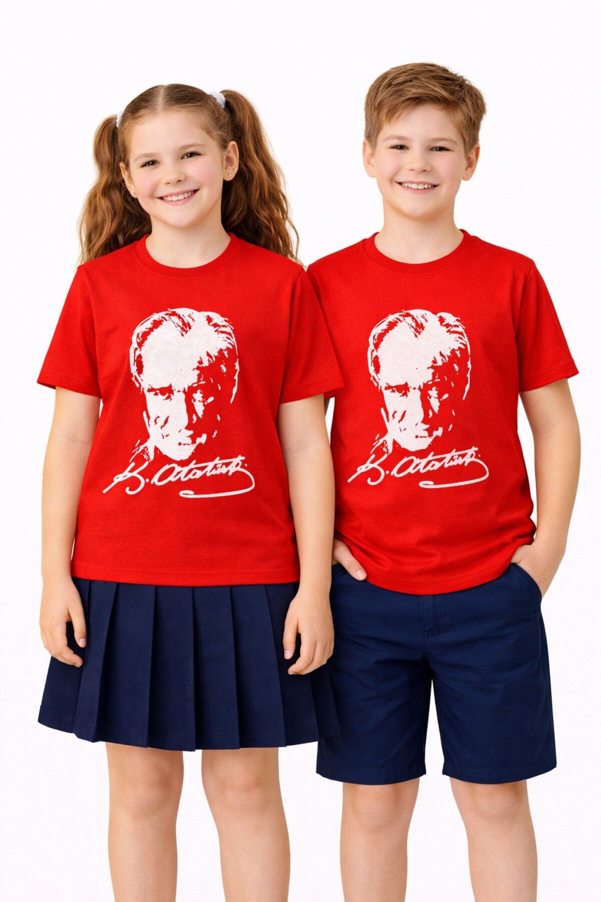 Atatürk Baskılı Çocuk Tişört BGL-ST05506 KIRMIZI - 11 YAŞ
